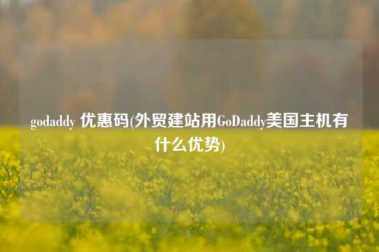 godaddy 优惠码(外贸建站用GoDaddy美国主机有什么优势)
