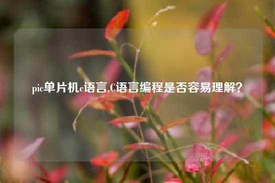 pic单片机c语言,C语言编程是否容易理解？
