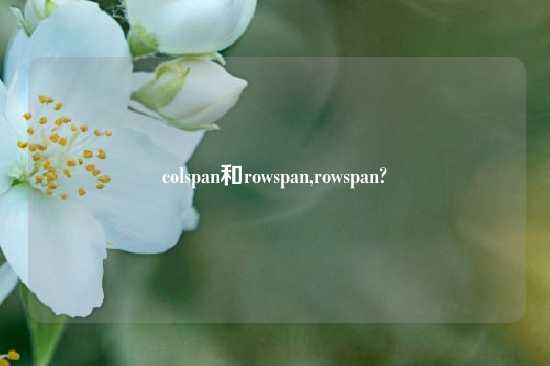 colspan和rowspan,rowspan?