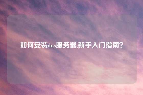 如何安装dns服务器,新手入门指南？