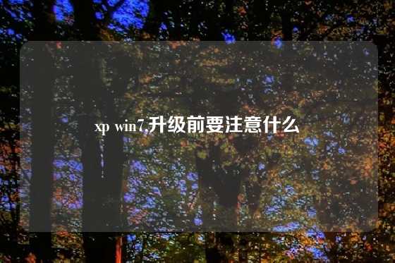 xp win7,升级前要注意什么