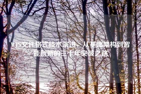 WPS文件格式技术演进，从基础架构到智能创新的三十年突破之路