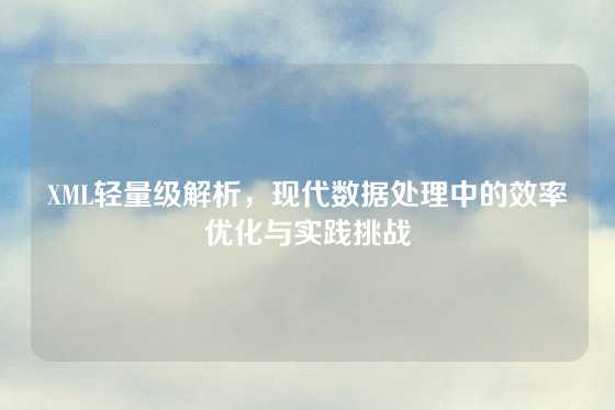 XML轻量级解析，现代数据处理中的效率优化与实践挑战
