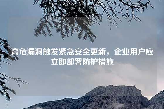 高危漏洞触发紧急安全更新，企业用户应立即部署防护措施