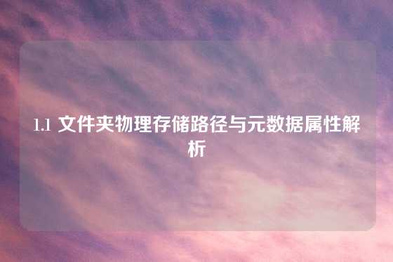 1.1 文件夹物理存储路径与元数据属性解析