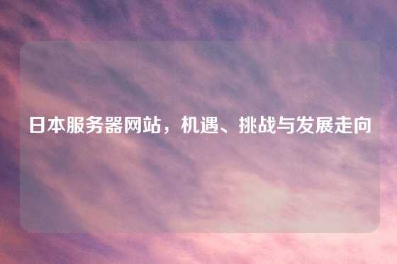 日本服务器网站，机遇、挑战与发展走向