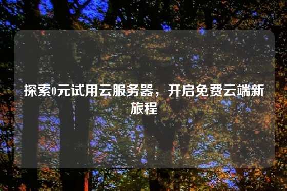 探索0元试用云服务器，开启免费云端新旅程