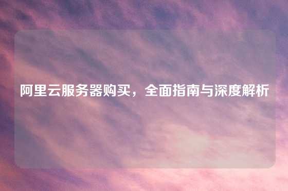 阿里云服务器购买，全面指南与深度解析