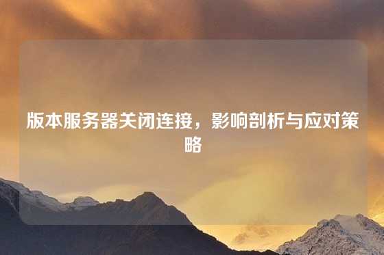 版本服务器关闭连接，影响剖析与应对策略
