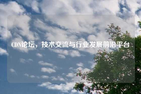 CDN论坛，技术交流与行业发展前沿平台