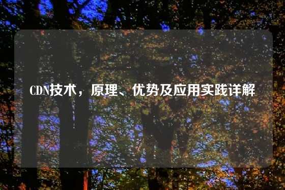 CDN技术，原理、优势及应用实践详解
