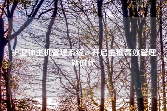 护卫神主机管理系统，开启主机高效管理新时代