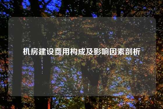 机房建设费用构成及影响因素剖析