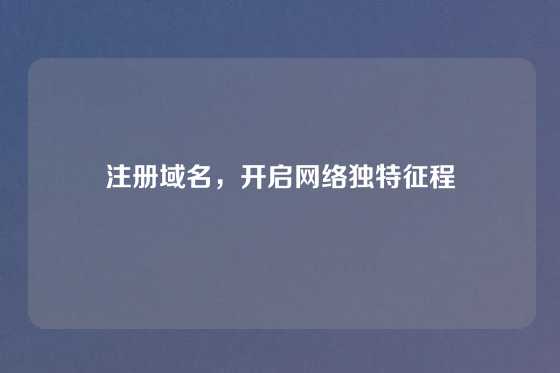 注册域名，开启网络独特征程