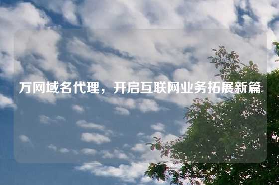 万网域名代理，开启互联网业务拓展新篇