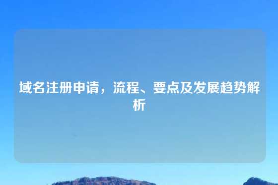 域名注册申请，流程、要点及发展趋势解析