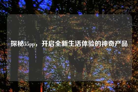 探秘55pp，开启全新生活体验的神奇产品