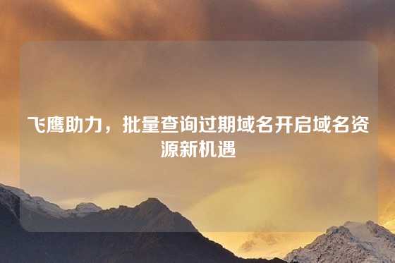 飞鹰助力，批量查询过期域名开启域名资源新机遇