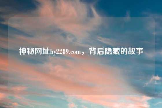 神秘网址by2289.com,背后隐藏的故事