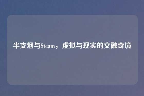 半支烟与Steam,虚拟与现实的交融奇境
