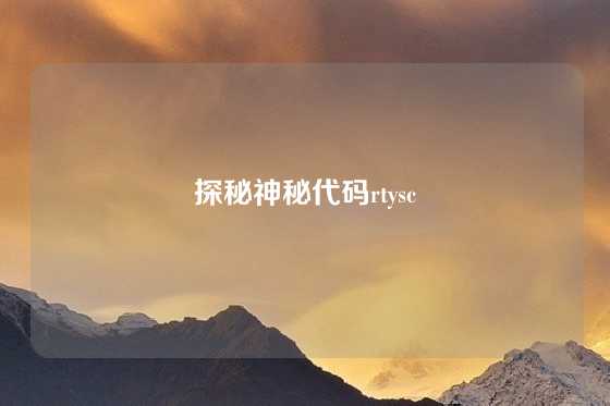 探秘神秘代码rtysc