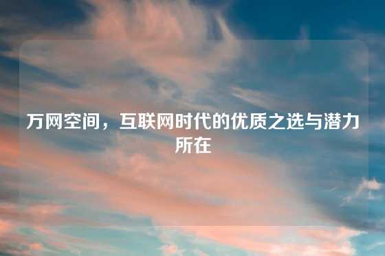 万网空间，互联网时代的优质之选与潜力所在