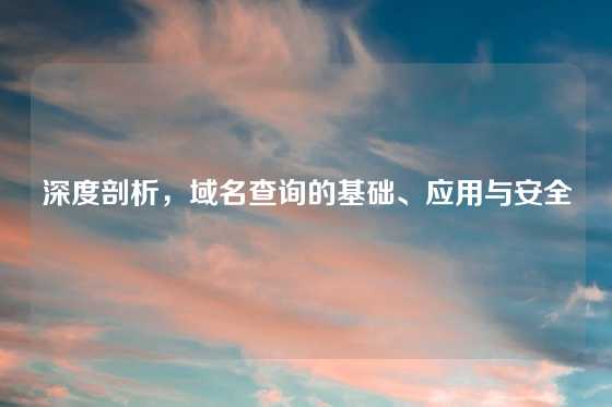 深度剖析,域名查询的基础、应用与安全