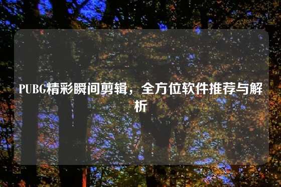 PUBG精彩瞬间剪辑,全方位软件推荐与解析