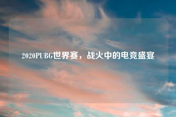 2020PUBG世界赛,战火中的电竞盛宴