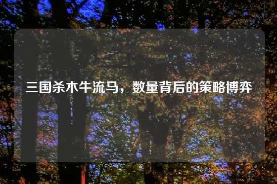 三国杀木牛流马,数量背后的策略博弈