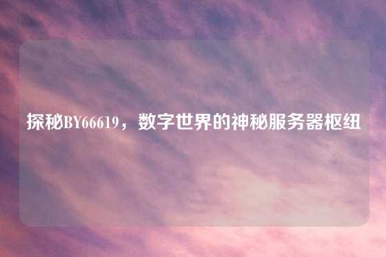 探秘BY66619,数字世界的神秘服务器枢纽