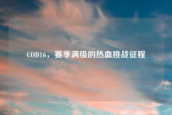 COD16，赛季满级的热血挑战征程