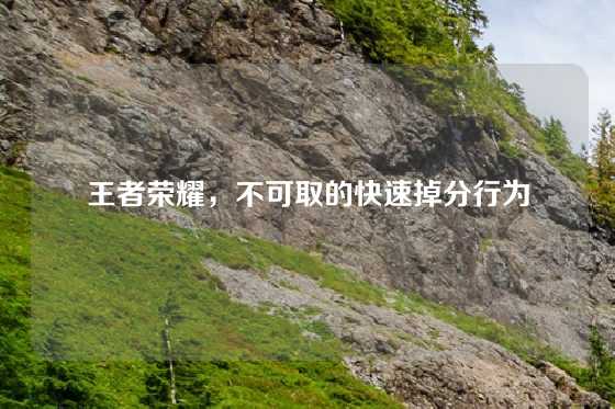 王者荣耀，不可取的快速掉分行为