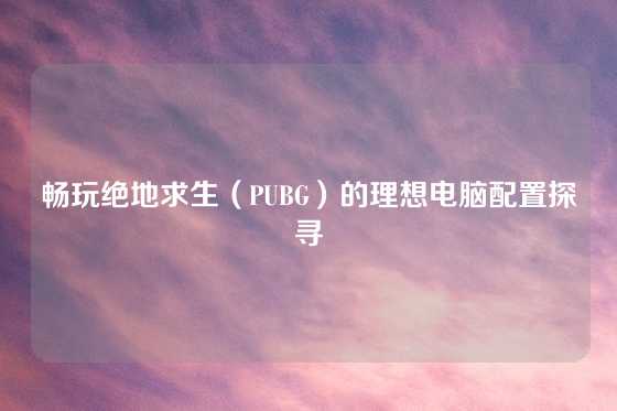 畅玩绝地求生(PUBG)的理想电脑配置探寻
