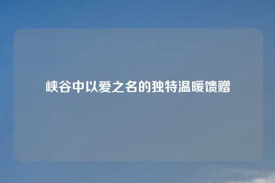 峡谷中以爱之名的独特温暖馈赠