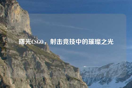 曙光CSGO,射击竞技中的璀璨之光