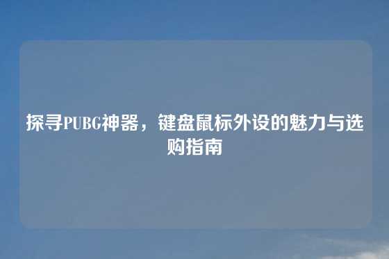 探寻PUBG神器，键盘鼠标外设的魅力与选购指南