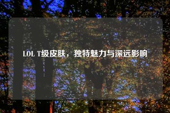 LOL T级皮肤,独特魅力与深远影响