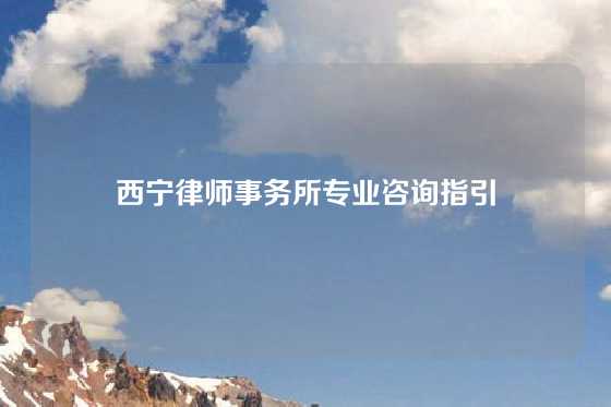 西宁律师事务所专业咨询指引