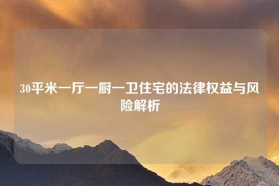 30平米一厅一厨一卫住宅的法律权益与风险解析