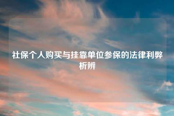 社保个人购买与挂靠单位参保的法律利弊析辨