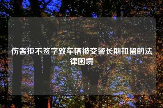 伤者拒不签字致车辆被交警长期扣留的法律困境