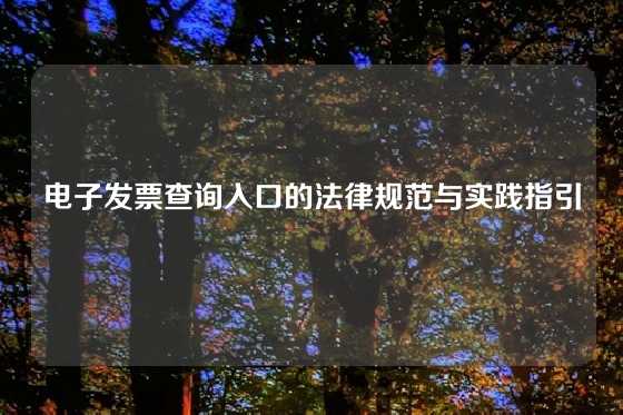 电子发票查询入口的法律规范与实践指引
