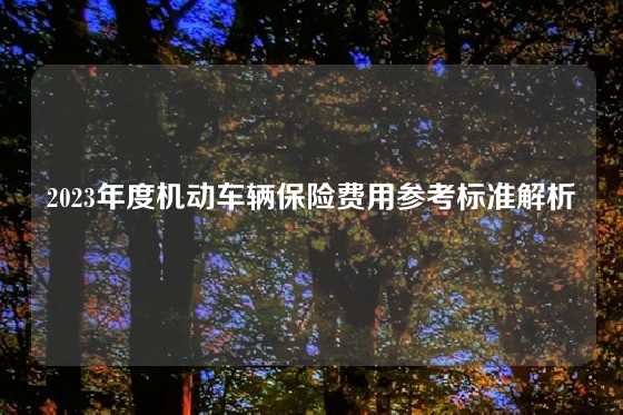 2023年度机动车辆保险费用参考标准解析