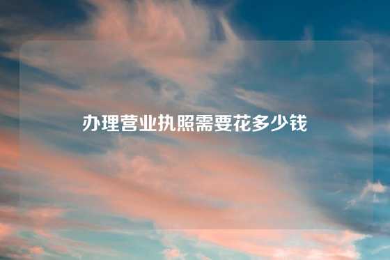 办理营业执照需要花多少钱