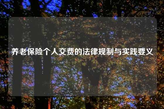 养老保险个人交费的法律规制与实践要义
