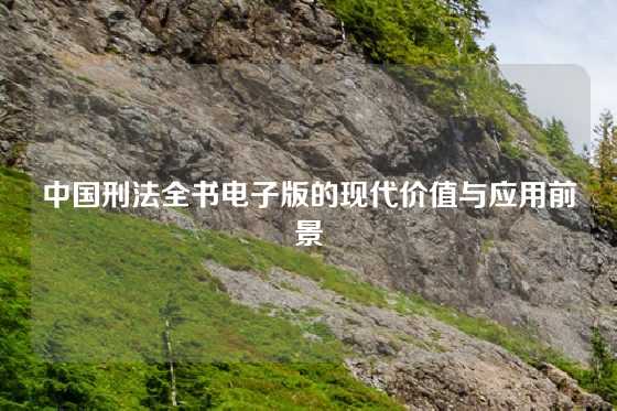 中国刑法全书电子版的现代价值与应用前景