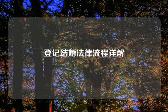 登记结婚法律流程详解