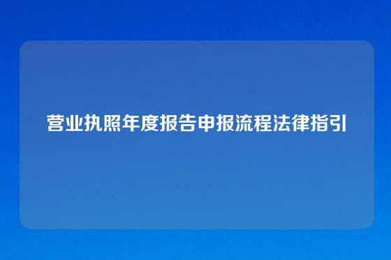 营业执照年度报告申报流程法律指引