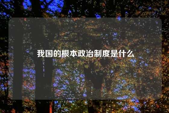  我国的根本政治制度是什么